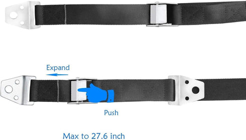 BOOTWO Pack 2 Heavy Duty Metal Anti Tip Straps - Adjustable Safety Furniture Wall Anchors for Baby Proofing Flat Screen