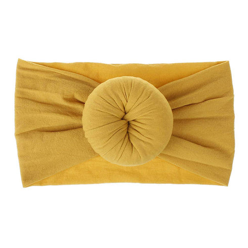 Qandsweet Baby Headbands, Circle Bows Knotted Soft Silk Nylon Headwraps for Newborn Infant Toddlers