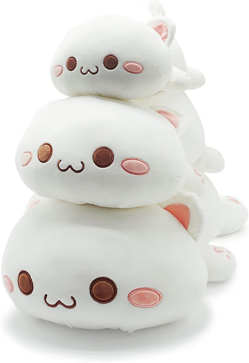 12") Onsoyours Cute Kitten Plush Toy Stuffed Animal Pet Kitty Soft Anime Cat Plush Pillow for Kids (White Cat