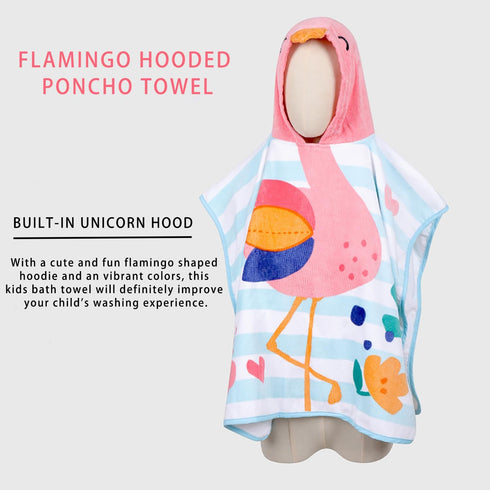 illikkuyax 0 6 25.59 47.24 inch Flamingo Hooded Baby Towels Kids Beach Towels Wrap Toddler Poncho for Age to Pool Swim