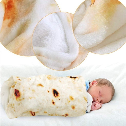 Ashipher (36 Inch) Burrito Swaddle Blanket for Baby, Wrap Tortilla Safe Flannel Shower Blanket with Hat, Great Gift