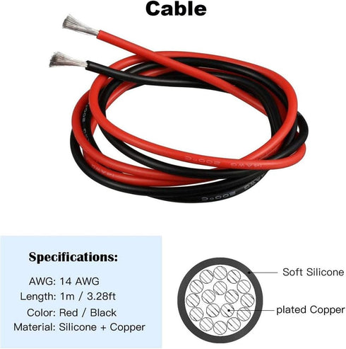10 Pairs Amass EC3 Battery Connector Plugs, 3.5mm Banana Plug with 14 Gauge Silicone Wire