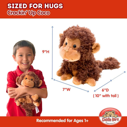 1 10 Inches Cuddle Barn - Crackin' Up Coco | Super Soft Animated Twirling Moving Monkey Stuffed Animal Plush Toy |