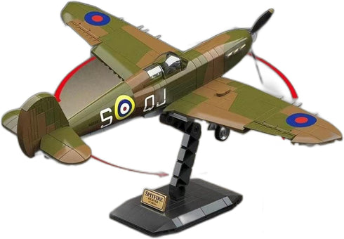 General Jim's Spitfire Plane Building Blocks Set - 682 Pieces of Historic Aviation Adventure, Compatible with Major