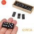 Set 12 Pack Kicko Mini Wooden Dominoes - - Miniature Classic Board Games - Small Blocks, Educational Toys, Game Tiles