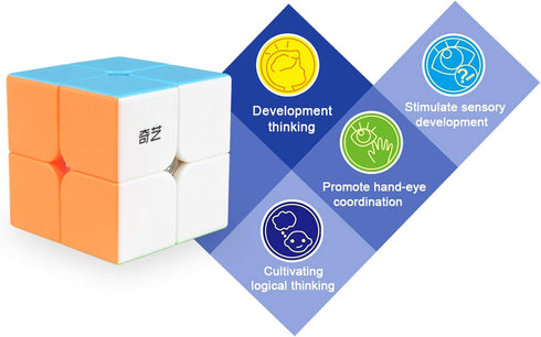 Qidi Speed Cube 2x2 - Stickerless Magic Cube 2x2x2 Puzzles Toys (50mm) - Educational Toy to Improve Concentration