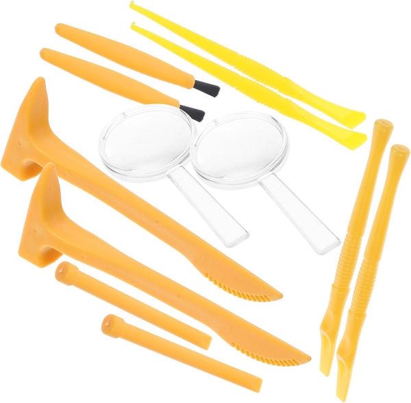 Totority Dino Eggs Dig Kit, 3 Sets Dinosaur Dig Tools Kit for Kids with Mini Hammer Chisel Brush