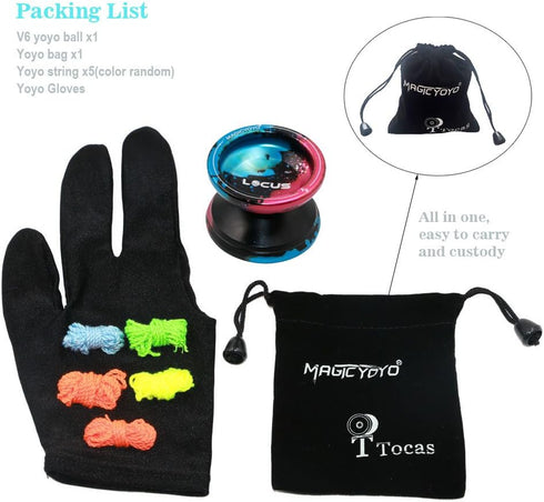 MAGICYOYO V6 Locus Yoyos - Pro Responsive Yoyo for Kids to Adults | Beginner to Advanced Tricks | Metal Yo-yo Ball with