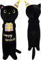 Long Cat Plush Pillow, 24 inch Cute Black Cat Plush, Birthday Stuffed Animal Gift