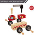 Construction Vehicles for Toddlers - 2 Pcs Wooden Detachable Cranes and Tractor, Hand Push Car Toys