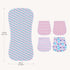Gelisite 6 Pack (Pink02) Cotton Baby Burp Cloths Extra Absorbent Soft for Baby Boys and Girls