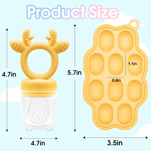 Baby Fruit Feeder and Breastmilk Popsicle Molds for Teething Relief | BPA Free Silicone Baby Food Teether Feeder (2