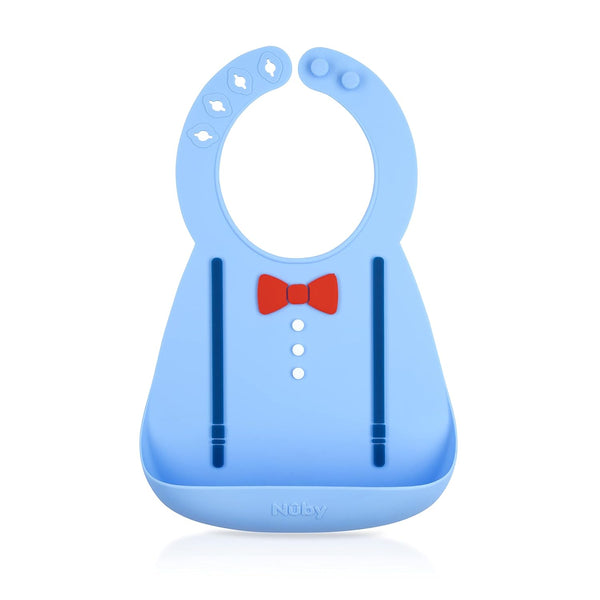 Nuby 3D Soft Silicone Baby Bib with Scoop, Silicone Bib for Toddlers and Babies 6+ Months