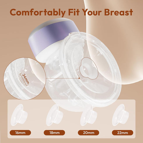 3 9 16/18/20/22/24mm 2 Pack Wearable Breastfeeding Pump Hands Free of Long Battery Life, Portable Electric Wireless