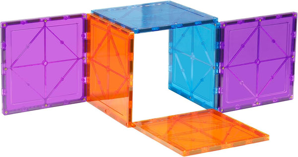 6 Piece Magnetic Tiles Set, Large Square Shape Magnet Building Block Construction Toy, STEM Learning Kit