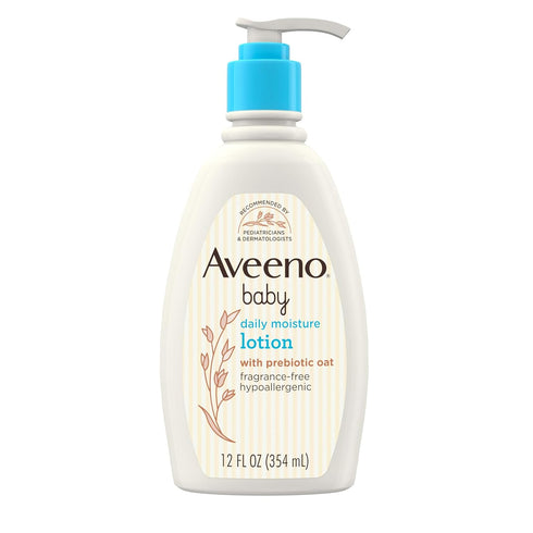 Johnson & Johnson Aveeno Baby Daily Moisture Body Lotion for Sensitive Skin, Hypoallergenic Moisturizing Baby