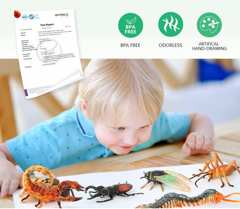 Volnau Insect Toys Figurines 13PCS Bug Figure Pack for Kids Educational Decorations, Cicada Toy, Plastic Model