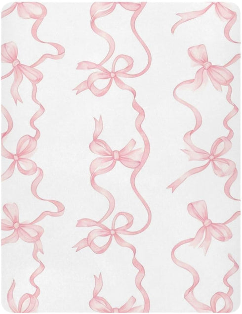 Jihqo Pack 39" 27" Watercolor Bows Crib Sheets for Boys Girls N Play Sheet Soft Breathable Mini Crib Sheets x