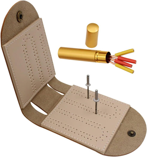 1 Set Cribbage Board Multifunctional Score Board, Portable Game Bag for Cards Game Accessory