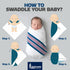 100% 30x40 6-Pack Linteum Textile Supply Hospital Receiving Blankets for Newborns Cotton, in, White w/Teal & Pink