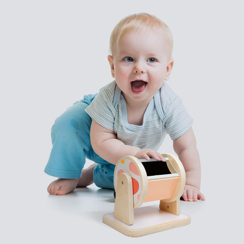 6-12 1 Twefex Montessori Spinning Drum, Montessori Toys for Babies Months, Montisory Baby Toys for Year Old Infant