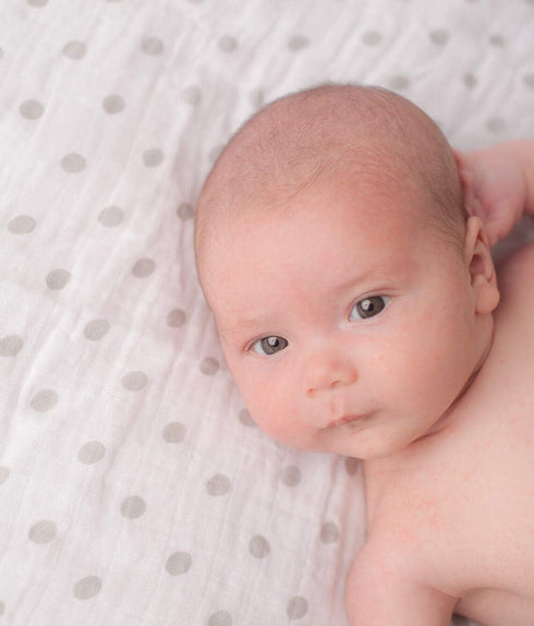Set CuddleBug Baby Swaddle - Adjustable & Muslin Blankets (Spots & Stripes)