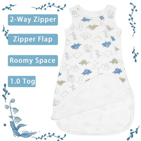Rayon from Bamboo Sleep Sack Baby Wearable Blanket 0.5 Tog, Soft Kids Sleeping Bag for 0-6 Months, Unisex Grey