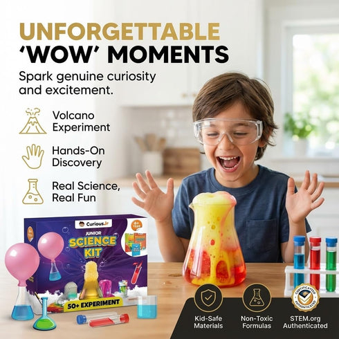 PW 4-14 50+ Junior Science Kit for Kids Age | Stem Science Experiments | Educational Toy for Boys and Girls | Birthday