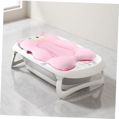 Totority Bathtub Mat Non Slip Bath Seat Support Soft Mesh Cushion for Newborns Comfortable Shower Pad Skin Friendly