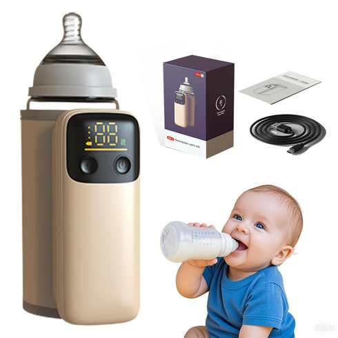 VVU&CCO Portable Bottle Warmer, Travel-Friendly, Precise Temp-Control & LCD Display, Long Battery Life