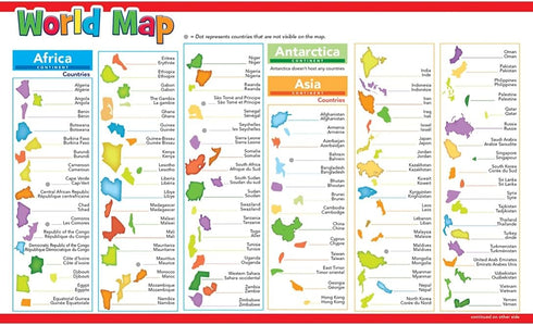 MasterPieces 60 Piece Educational Jigsaw Puzzle for Kids - World Map - 16.5"x12.75"