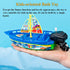 Sailboat Wind-up Ship Toy - Speed Boat Jet Ski Motorboat Pull & Go Amphibious Yacht Tub Toy for Kids (Speed Boat)