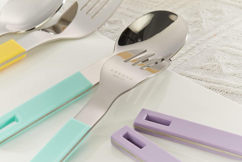 ANNOVA Children's Flatware, 6 Pieces Kids Silverware - Stainless Steel, 3 Safe Forks, 3 Tablespoons, Toddler Utensils
