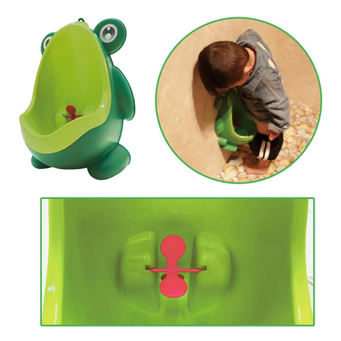 Cmaqpw Frog Pee Training with Brush and Hooks, Green Cute Potty Training Urinal,Potty Training Toilet for Boys Kids