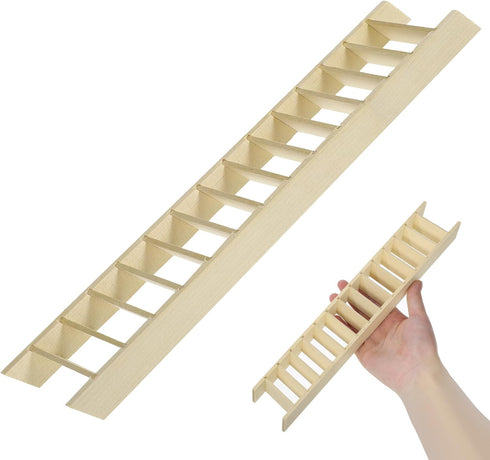 Abaodam Doll House Miniature Wooden Ladder, Retro Decor Tiny Furniture, Small Decorative Ladder Model