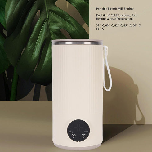 Gonetre 6 Settings 6000mAh Portable Bottle Warmer Mixer Electric Milk Coffee Frother with Temperature Battery