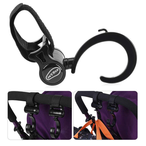 Stroller Hooks, 4 Pack - 360° Rotation Baby Infant Pushchair Hanger Accessories for Maximum Capacity 30kg