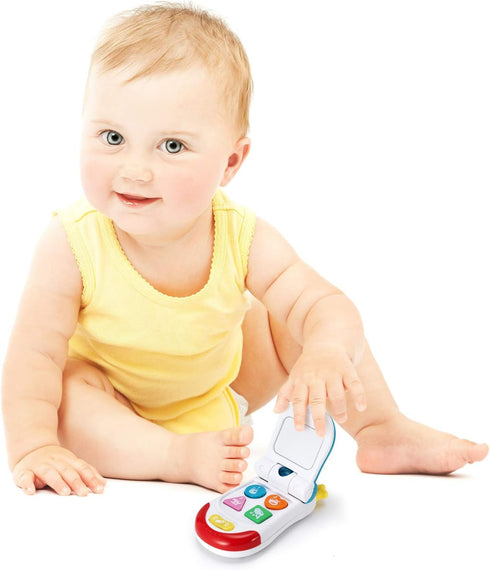 Baby Toy Flip Phone – Interactive Sound Music Buttons, Realistic Ringtone, Mirror, Fun Light Effects – Smartphone Toy