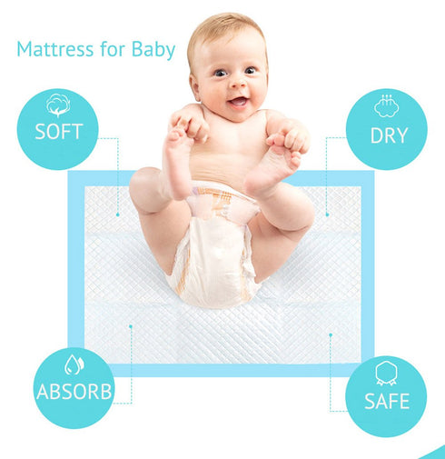 Buyockss 100 Count 13X18 Inch Baby Disposable Underpad Incontinence Changing Pad Baby Diapers Newborn Pads Soft