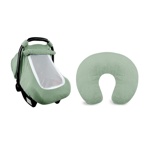 Hooyax Muslin Baby Summer Bundle - 2 Pack Breathable Car Seat Cover
