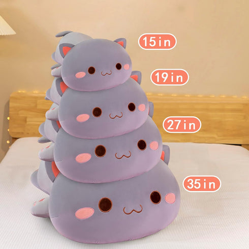 FUYU Cat Stuffed Animals, Soft Cat Plush Pillow Kawaii Kitten Toy Gifts for Kids Room Decor