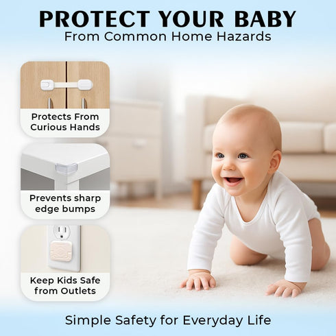 Generic (15 Pack) Set Baby Proofing Kit Complete Child Safety for Home Protection | Includes Cabinet Locks, Corner