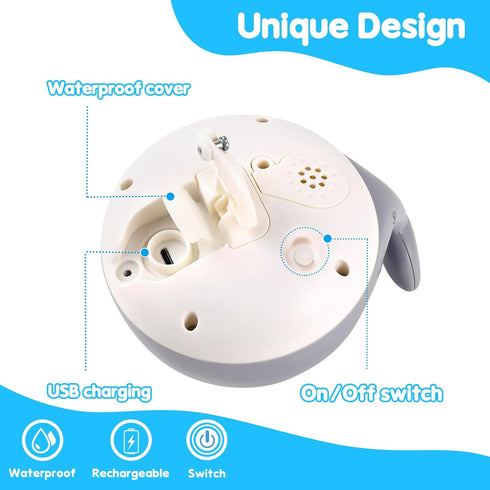 ?2024 Upgraded?Baby Bath Toys, Rechargeable Whale Bath Toy Sprinkler, Light Up Bath Toys for Toddlers 1-3, Baby 6-12 12-18 Months Bathtub Fountain Spray Water Toy, Baby Birthday Shower 1 2 3 4 5 Gifts