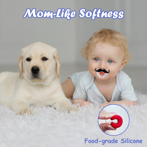 0-6-18 YAPROMO Funny Pacifiers for Babies,Mustache Pacifier Months,Halloween Pacifiers for Toddlers, Funny Teeth
