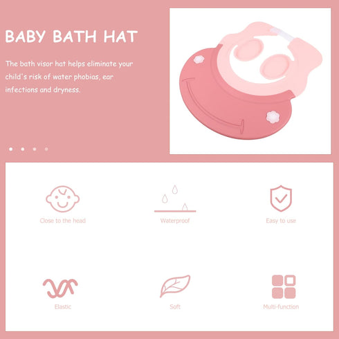Vaguelly Baby Waterproof Ear Protection Hat Tpe Material Shampoo Cap Visor Toddler Bath Visor Hat Baby Hair Wash Shield