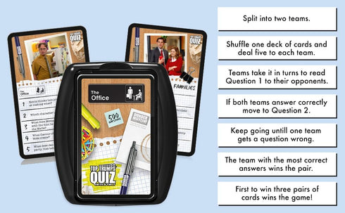 Top Trumps The Office: Quiz Games - Trivia Quiz for Teenagers and Adults, Great Travel and Road Trip Games