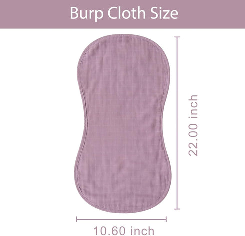 LifeTree Muslin Baby Burp Cloths - Ultra Soft 2 Pack Organic Cotton Large 22'' by 10'' Absorbent Milk Spit Up Rags