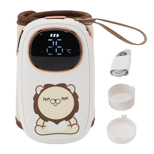Hamwesh Portable Bottle Warmer, Fast Heating Rechargeable Milk Warmer, Constant Temperature Sleeve with Night Light