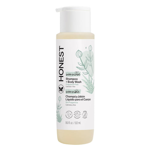 The Honest Company 2-in-1 Baby Shampoo & Body Wash, Fragrance-Free, Gentle, Tear-Free,