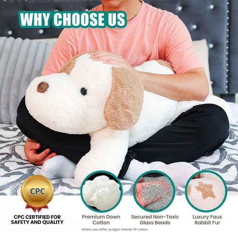 6 lbs Weighted Stuffed Animals - 27 inch Dog Weighted Plush for Adults and Kids